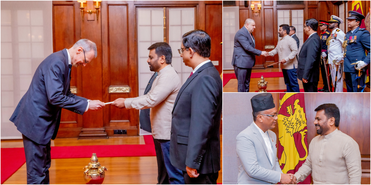 නව විදේශ තානාපතිවරු තිදෙනෙක් ජනපතිට අක්ත පත්‍ර භාර දෙයි